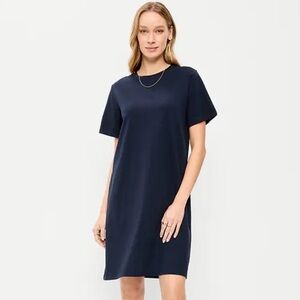 Old Navy Vintage Crew-Neck Dark Blue Mini T-Shirt Dress Sz Medium